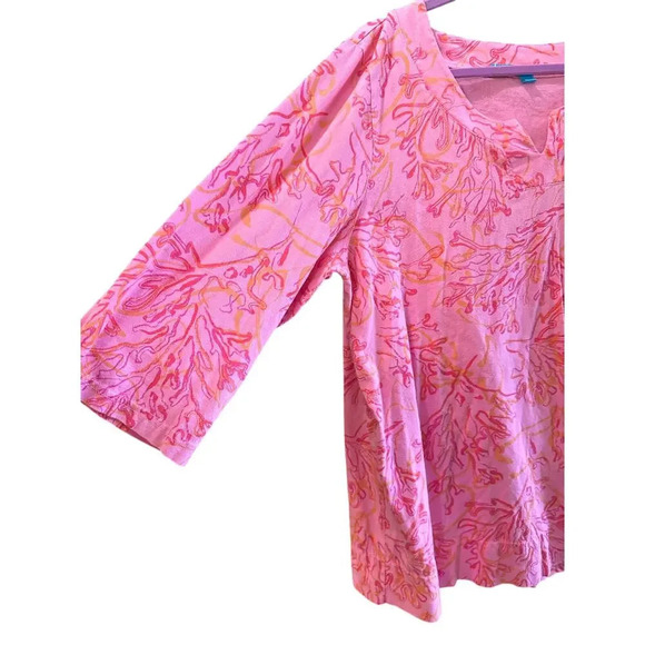 Fresh Produce Coral Print Beach coverup Tunic Top Size One Size - Picture 2 of 4